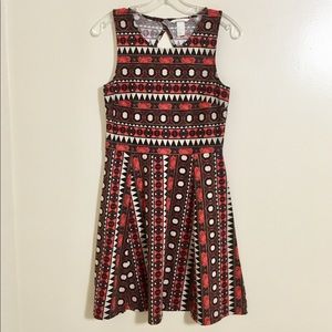 H&M Small Sleeveless Cutout Back Tribal Aztec Print Dress